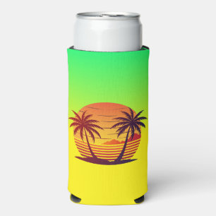 Enfriador De Latas Slim Vector atardecer con palmeras