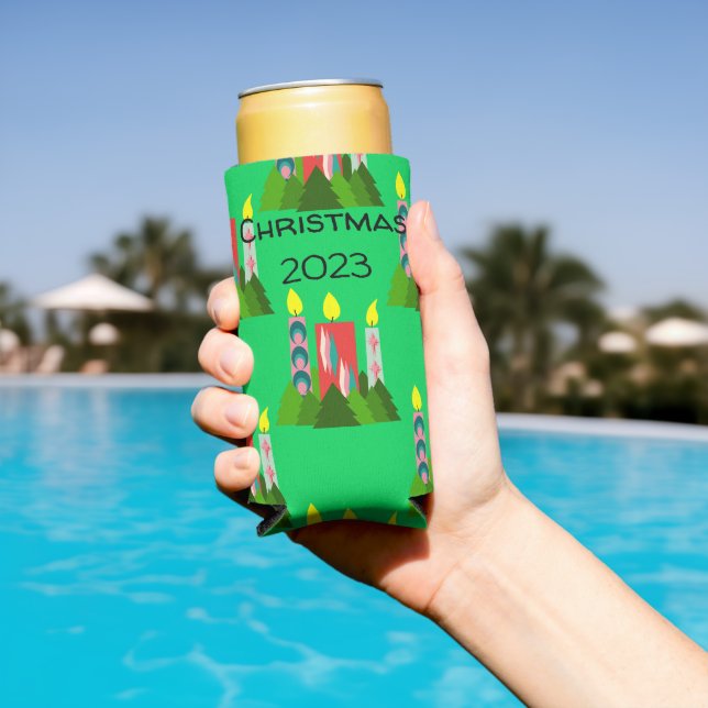 Enfriador De Latas Slim Velas navidades (Piscina in situ)