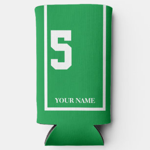 Enfriador De Latas Slim Verde con caballo blanco 5 Personalizado de tela d