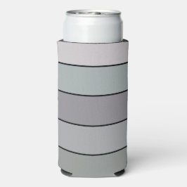 Enfriador De Latas Slim Verde Gris Con Bandas Negras Sobre Papel De Color 