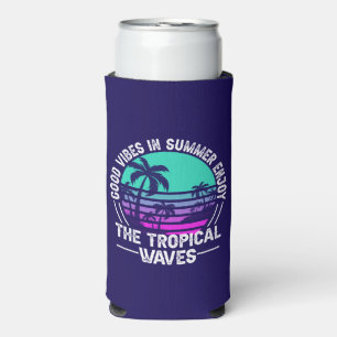 Enfriador De Latas Slim Vibes de verano tropical-82646