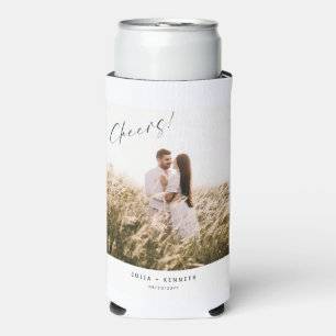 Enfriador De Latas Slim Vino de foto de boda minimalista
