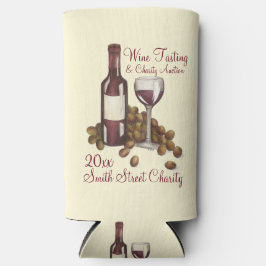 Enfriador De Latas Slim Vino Rojo Vidrio Botella Uvas Bodega Vegetación
