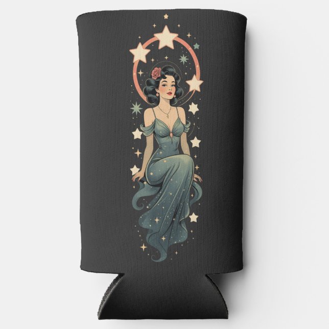 Enfriador De Latas Slim Vintage Woman (Anverso)