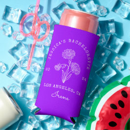 Enfriador De Latas Slim Vivid Violet Bachelorette Septiembre Mes de Nacimi