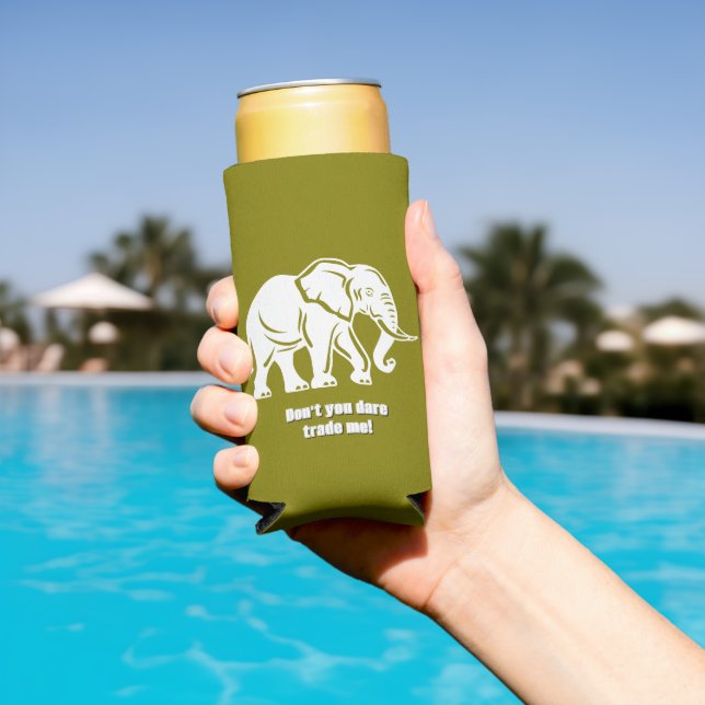 Enfriador De Latas Slim White Elephant Gag Gift (Piscina in situ)