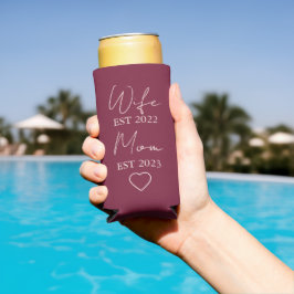 Enfriador De Latas Slim Wife & Mom Est. – Minimalist Valentine Gift