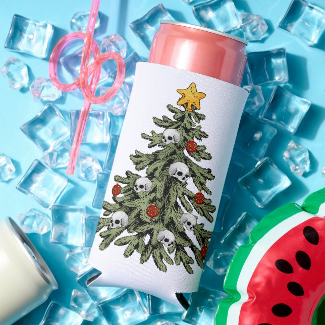 Enfriador De Latas Slim XMAS escalofriante | Un Grunge De Árbol De Navidad (Verano in situ)
