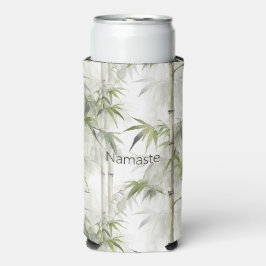 Enfriador De Latas Slim Yoga de atención plena de bambú verde