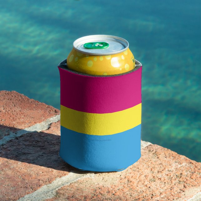Enfriador De Latas SlipperyJoe bandera pansexual del orgullo amarillo (Piscina in situ)