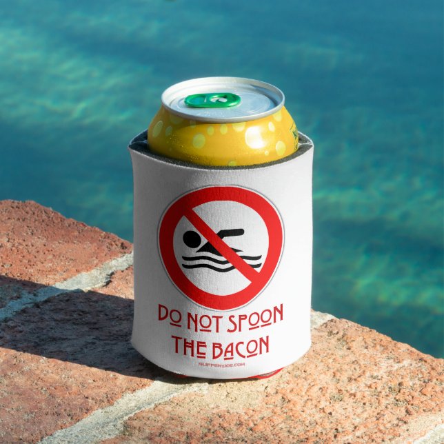 Enfriador De Latas SlipperyJoe's Do Not Spoon Bacon red Advertencia m (Piscina in situ)