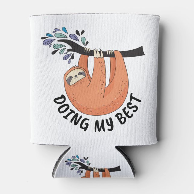 Enfriador De Latas Sloth Doing My Best (Anverso)