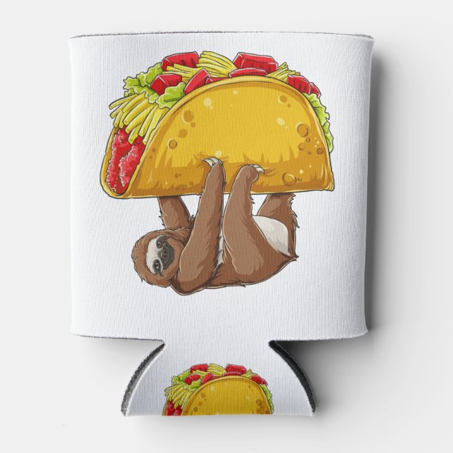 Enfriador De Latas Sloth Taco Funny Tacos Lover Novedad de gimnasio (Anverso)