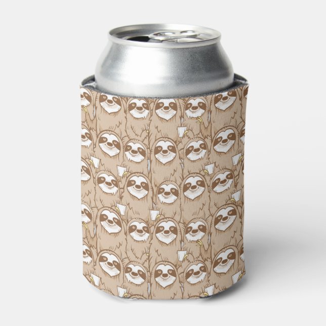 Enfriador De Latas Sloths & Coffee Pattern (Lata Anverso)