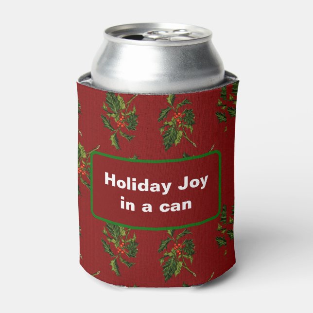 Enfriador De Latas Snarky Holiday Holly (Lata Anverso)