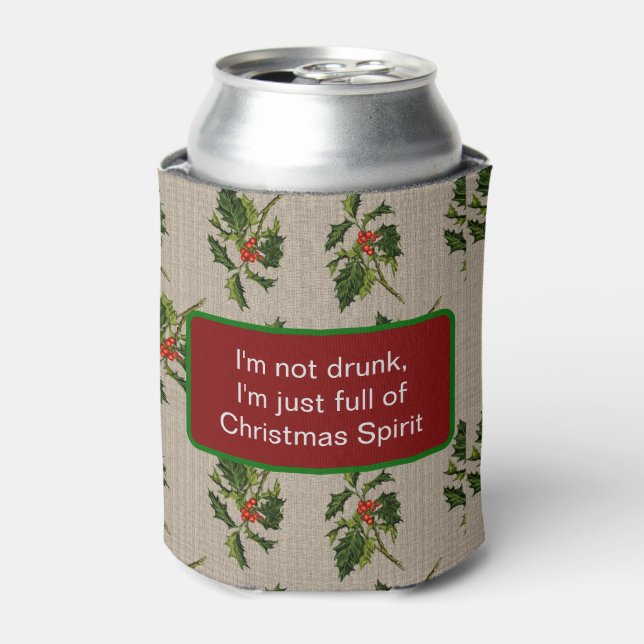 Enfriador De Latas Snarky Holiday Holly Berry (Lata Anverso)
