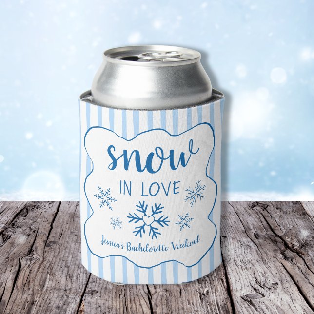 Enfriador De Latas Snow In Love Winter Bachelorette Party (Snow In Love Winter Bachelorette Party Can Cooler)