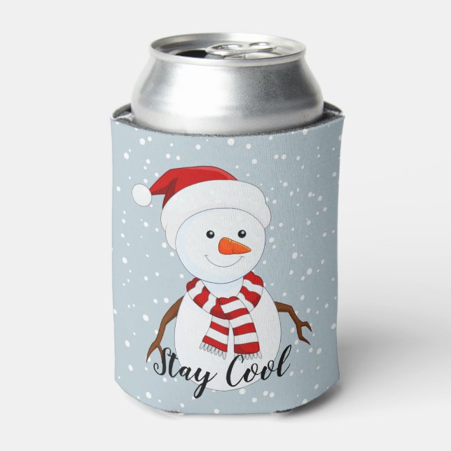 Enfriador De Latas Snowman Design Refrigerador de bebidas (Lata Anverso)
