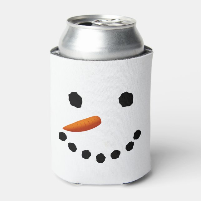 Enfriador De Latas Snowman Face Refrigerador de bebidas (Lata Anverso)