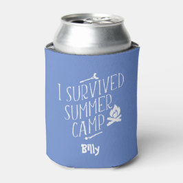 Enfriador De Latas Sobreviví a Summer Camp Funny Cita de Camping Azul