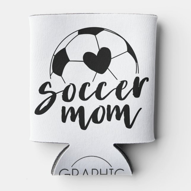 Enfriador De Latas Soccer Mom Heart Ball (Anverso)