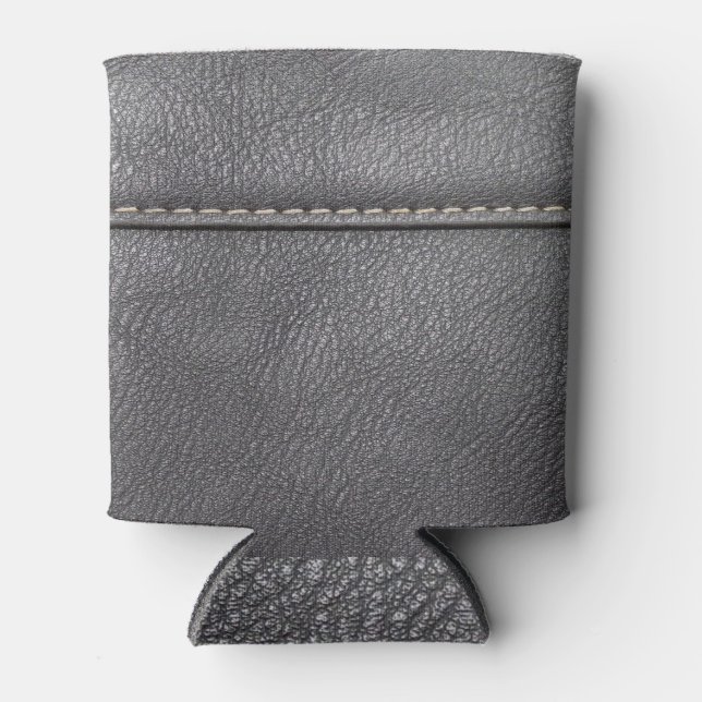 Enfriador De Latas Sofisticación con título: lujo de cuero negro (Anverso)