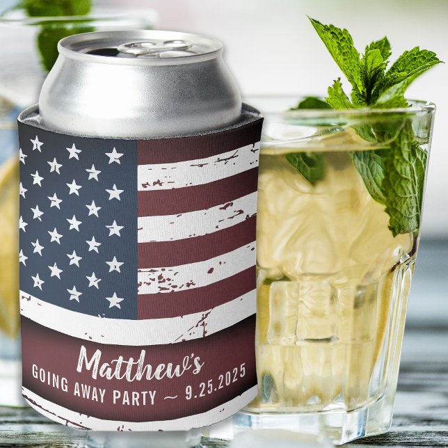 Enfriador De Latas Soldado militar de la bandera de Estados Unidos fu (Subido por el creador)