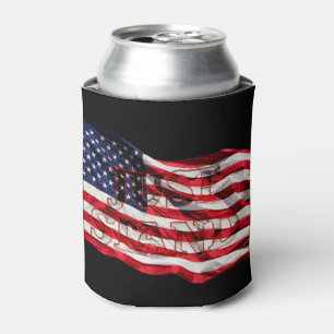 ENFRIADOR DE LATAS SÓLO ESTÁN DE PIE, BANDERA ESTADOUNIDENSE