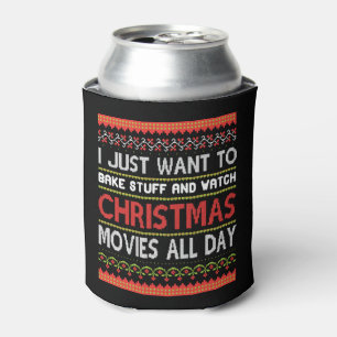 Enfriador De Latas Solo quiero hornear cosas y ver a los Navidades