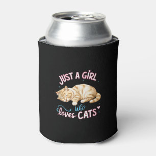Enfriador De Latas Sólo Un Chica Al Que Le Encanta Los Gatos Cute Kit