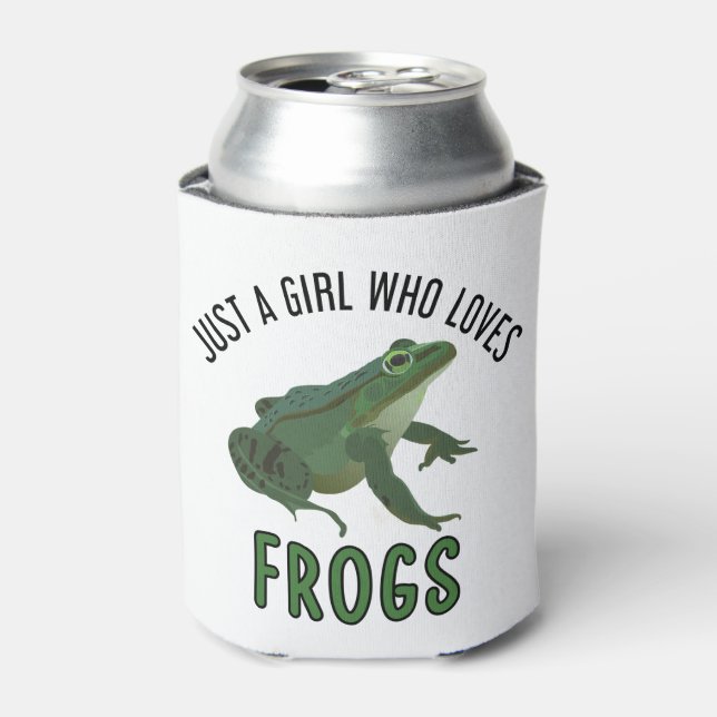 Enfriador De Latas Solo un chica que ama las ranas Ranas Ranas Ranas  (Lata Anverso)