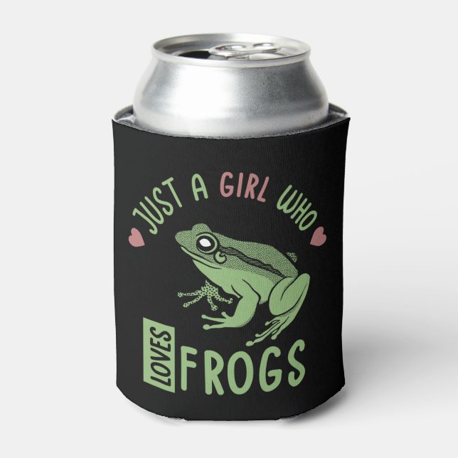 Enfriador De Latas Solo un chica que ama las ranas Ranas Ranas Ranas  (Lata Anverso)
