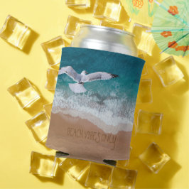 Enfriador De Latas Sólo vibraciones de playa (o texto Personalizado)