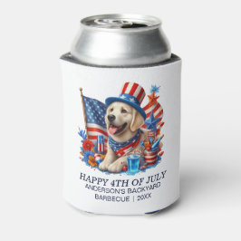 Enfriador De Latas Sombrero Alto Patriótico Perro Rojo Blanco Azul Es