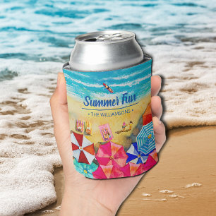Enfriador De Latas Sombrillas de playa en la arena