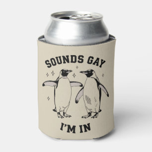 Enfriador De Latas Sonidos de pingüino gay suenan gay estoy en vintag