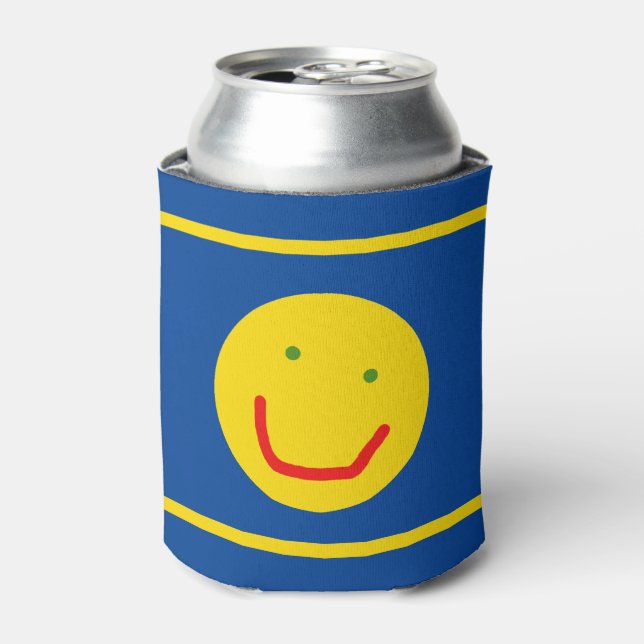 Enfriador De Latas Sonriente Sol feliz cara (Lata Anverso)