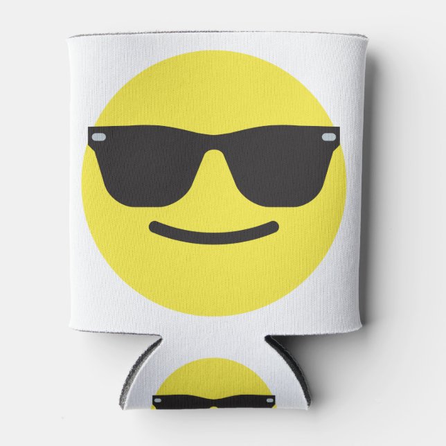 Enfriador De Latas Sonrisa con gafas de sol cara Emoji Mug (Anverso)