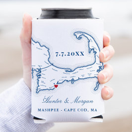 Enfriador De Latas Soporte para bebida de regalo de boda con mapa de 