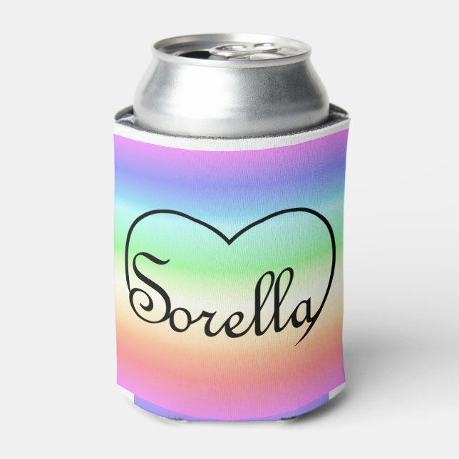 Enfriador De Latas Sorella Hermana Italiana Corazón Arcoiris (Lata Anverso)