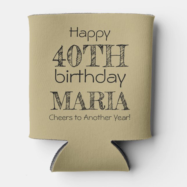 Enfriador De Latas Sorprendente divertido feliz 40 cumpleaños de aren (Anverso)