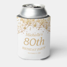 Sorpresa de Glitter de Oro Blanco para 80 Cumpleañ