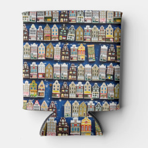 Enfriador De Latas souvenirs holandeses, escena de la calle de Amster