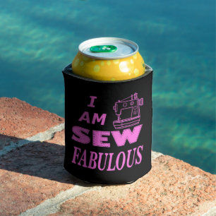 Enfriador De Latas Soy Coser Fabulosa En Negro Y Rosa