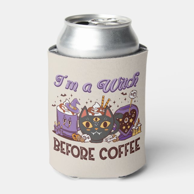 Enfriador De Latas Soy una bruja antes del café (Lata Anverso)