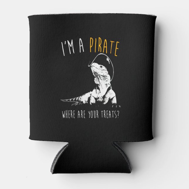 Enfriador De Latas Soy una iguana pirata (Anverso)