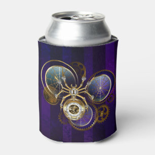 Enfriador De Latas Spider Steampunk sobre fondo morado