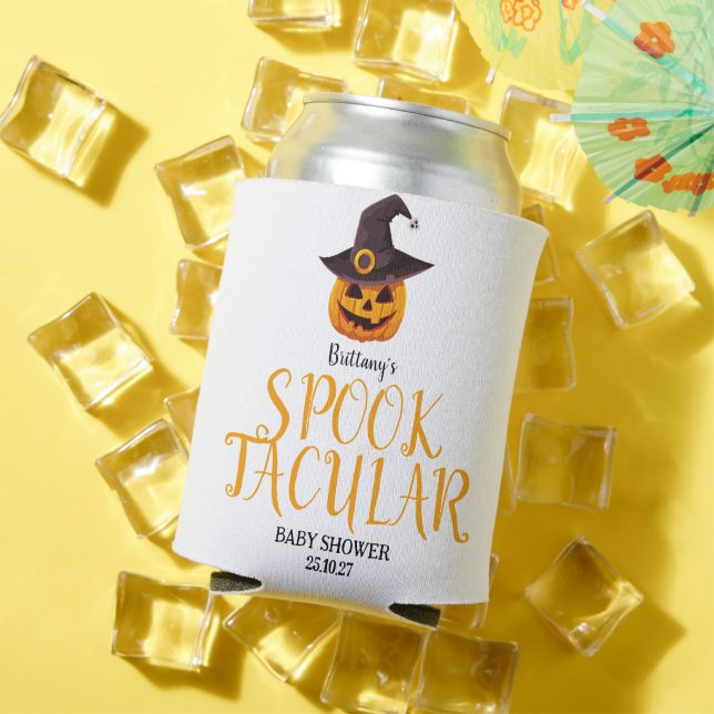Enfriador De Latas Spooktacular Naranja Cumpkin Baby Shower (Verano in situ)