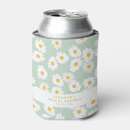 Enfriador De Latas Spring Pastel Sage Daisies Personalizado Bridal Sh