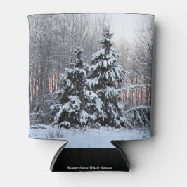 Enfriador De Latas Spruce blanco invernal y atardecer